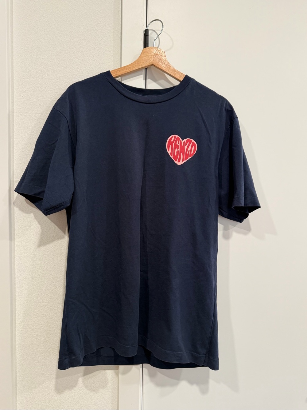 Kenzo Paris Heart Logo T-Shirt – Navy – Size S